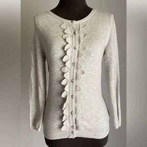 Anthropologie Sparrow Beige Cream Ruffle Cardigan Size medium